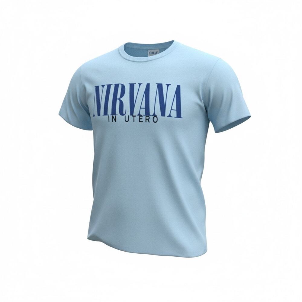 Nirvana In Utero Angel T-Shirt Blue Size Medium Band Tee
